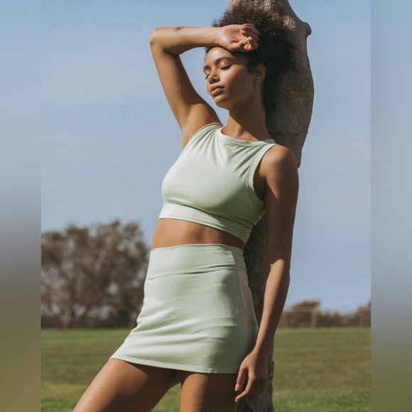 L Space Nolan Top & Skort Set Celery NWT Size Large - Picture 2 of 16